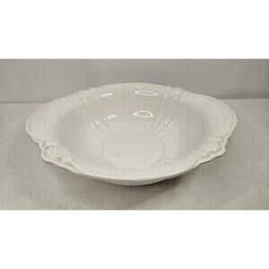 Vintage Treasure Craft Cream Pottery 11" Serving Bowl Lob Handles USA Made